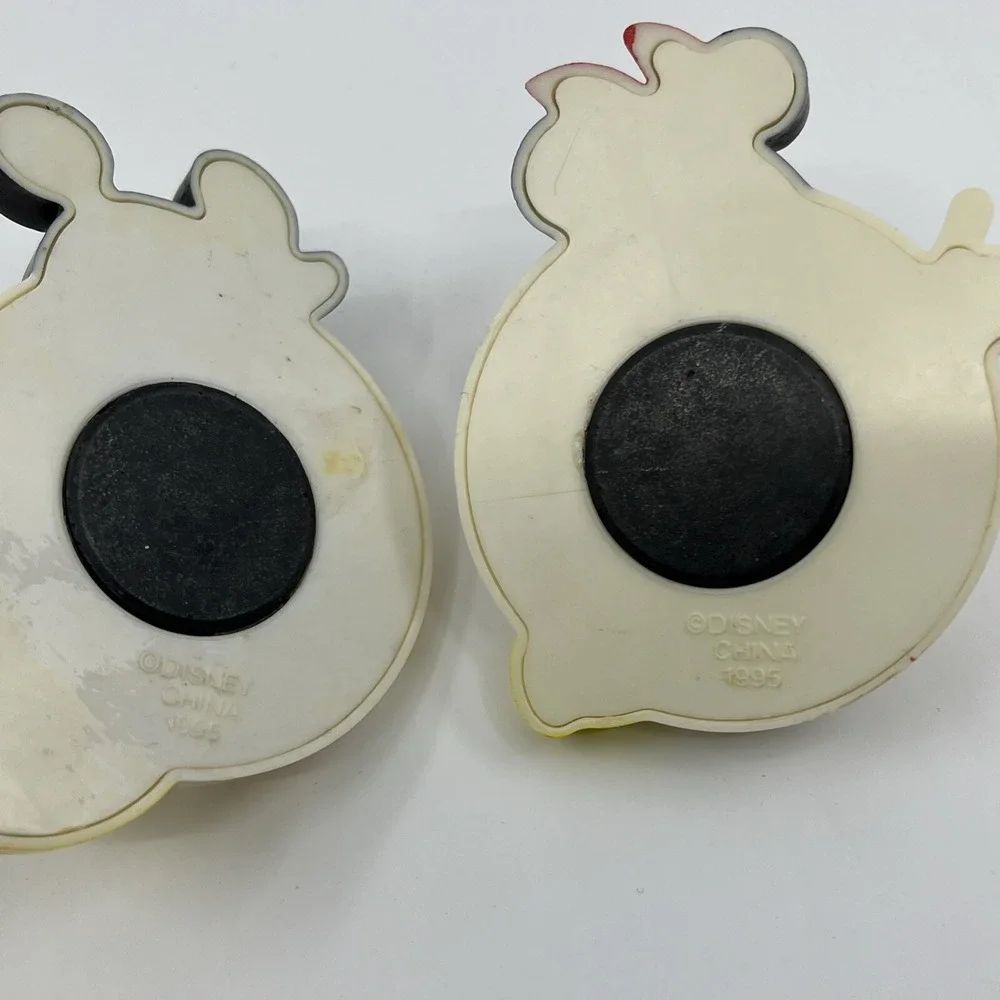 Vintage 2 Disney Refrigerator Magnets Mickey Mouse Minnie Hooks 1995 3